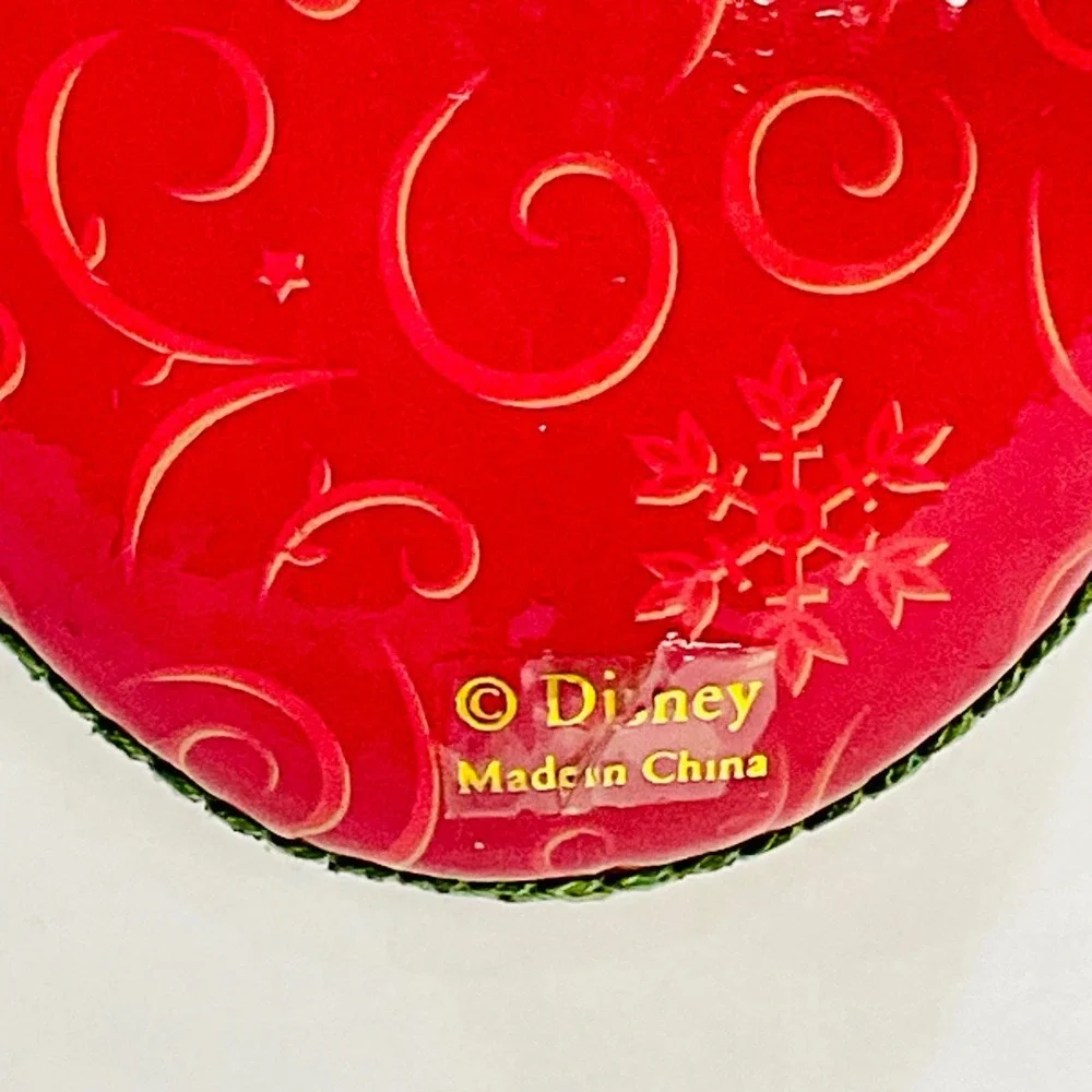 Walt Disney Mickey Minnie Mouse decoupage Christmas ornament ribbon vintage 1998